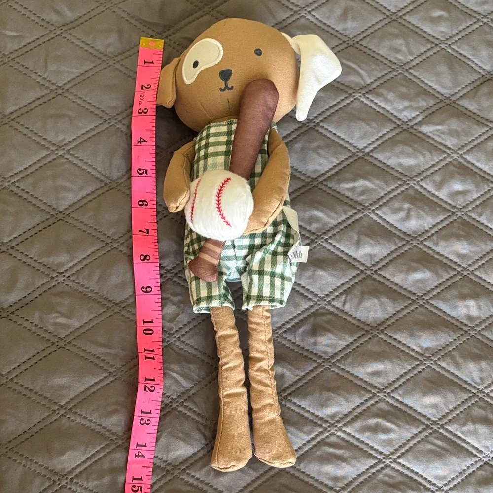 Hearth & Hand with Magnolia Cute Plush Baseball Bat Ball Dog Pal Toy Target Tan - Picture 7 of 12